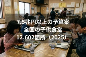 7.5兆円以上の予算案 全国の子供食堂 12,602箇所(2025)