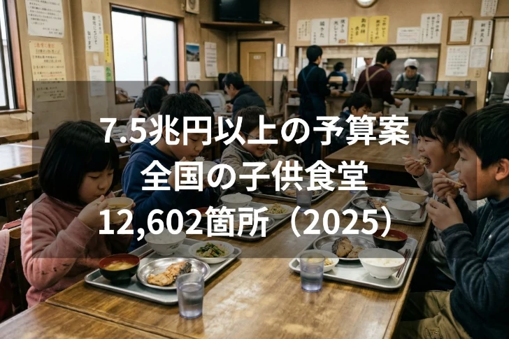 7.5兆円以上の予算案 全国の子供食堂 12,602箇所（2025）