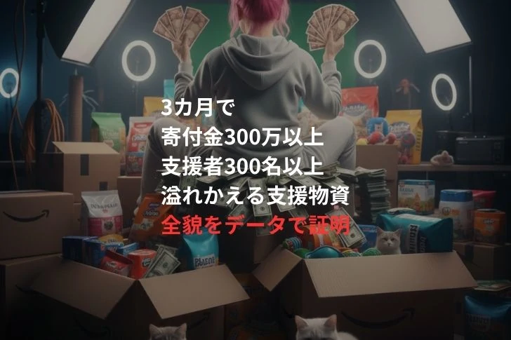 寄付金300万、支援者300名以上、溢れかえる支援物資の全貌をデータで証明。のアイキャッチ画像
